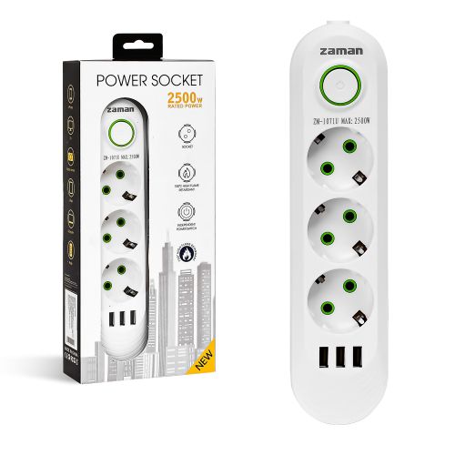 ���������� 2500W 3� (3� 3USB � ����) 29*13*4.5��